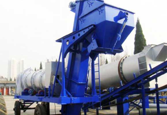 mini drum asphalt hot mix plant with mobile chassis