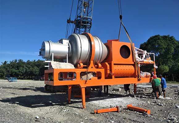 60 t/h portable asphalt batching plant drum to Philippines